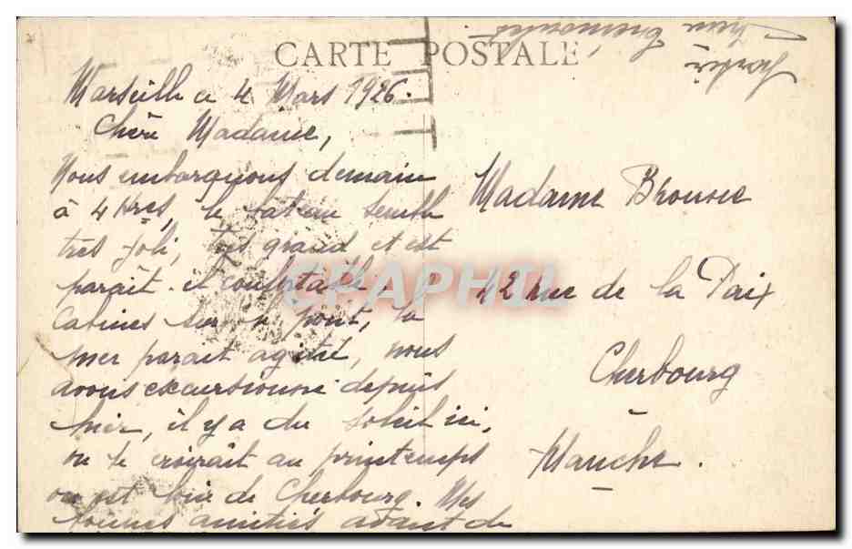 Marseille - La Bourse - CPA  — Verso