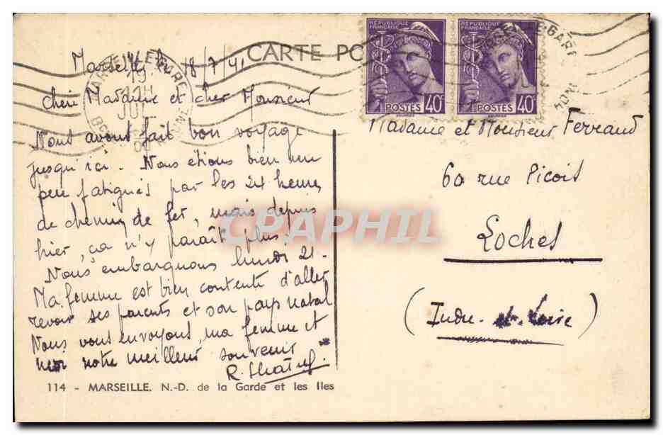 Marseille - Notre Dame de la Garde et les Iles - CPA  — Verso