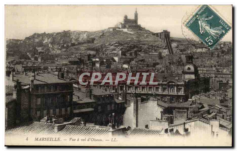 Marseille - Vue a vol d'oiseau- CPA 