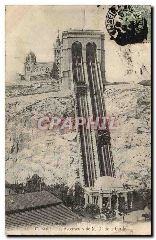 Marseille - Les Ascenseurs de Notre Dame de la Garde - CPA 