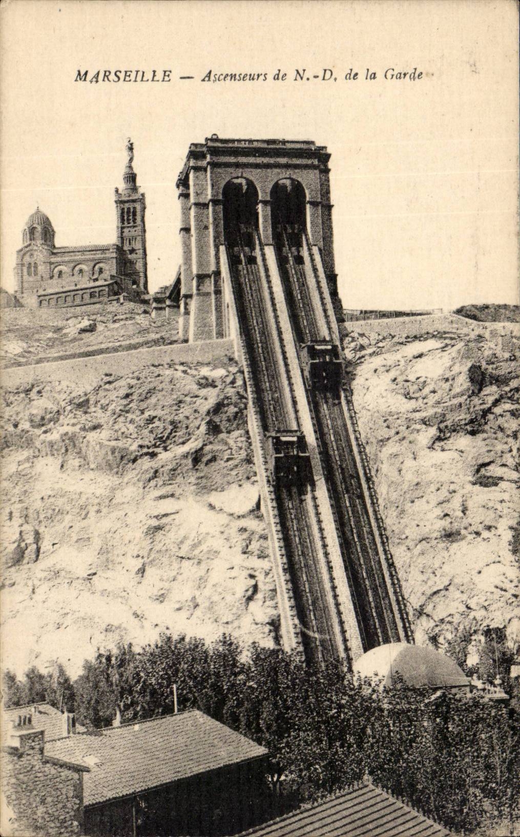 Marseille - Les Ascenseurs de Notre Dame de la Garde - CPA 