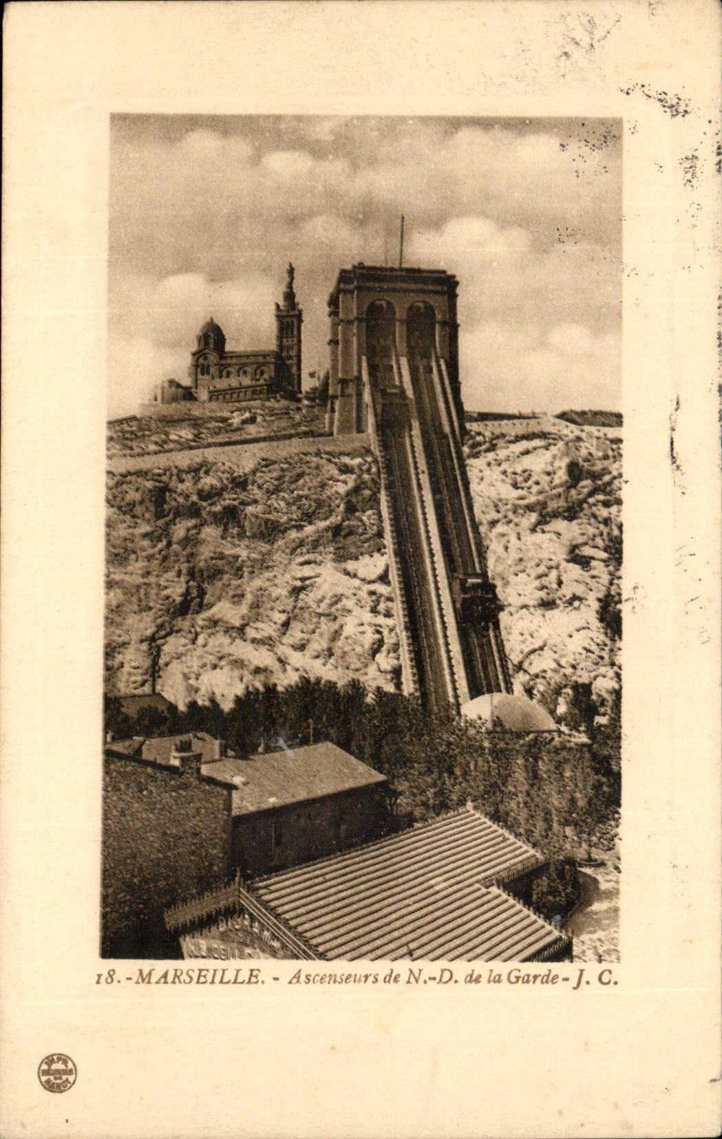 Marseille - Les Ascenseurs de Notre Dame de la Garde - CPA 