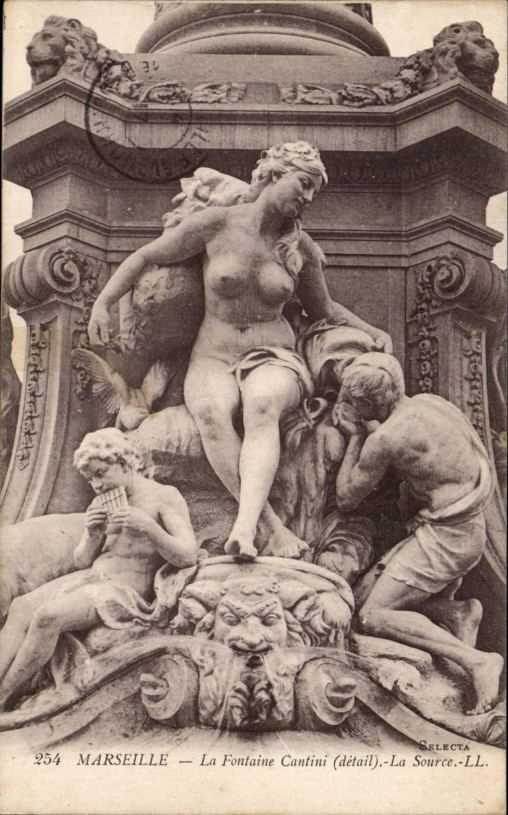 Marseille - Fontaine Cantini - La source - CPA 