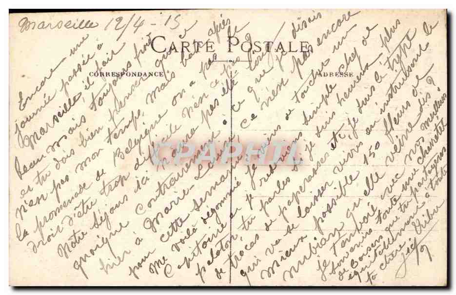 Marseille - Fontaine Cantini - Le Rhone - CPA  — Verso