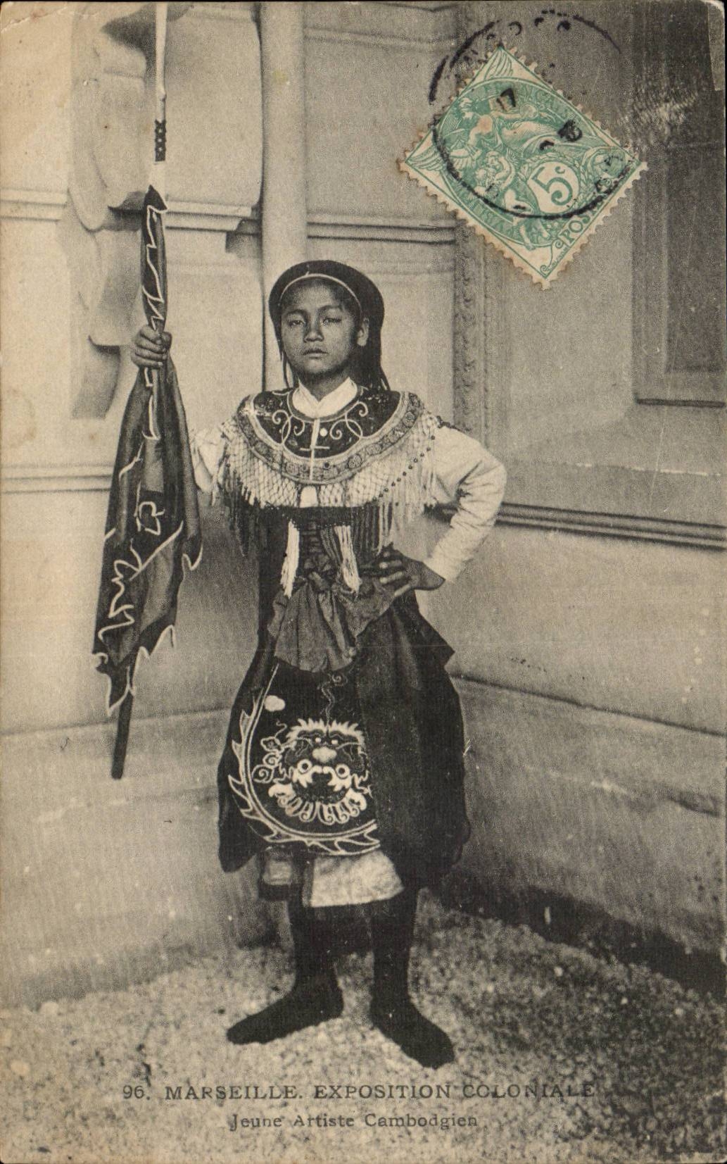 Jeune Artiste Cambodgien — Exposition Coloniale de Marseille 1906 — Éditeur non identifié, n° 96