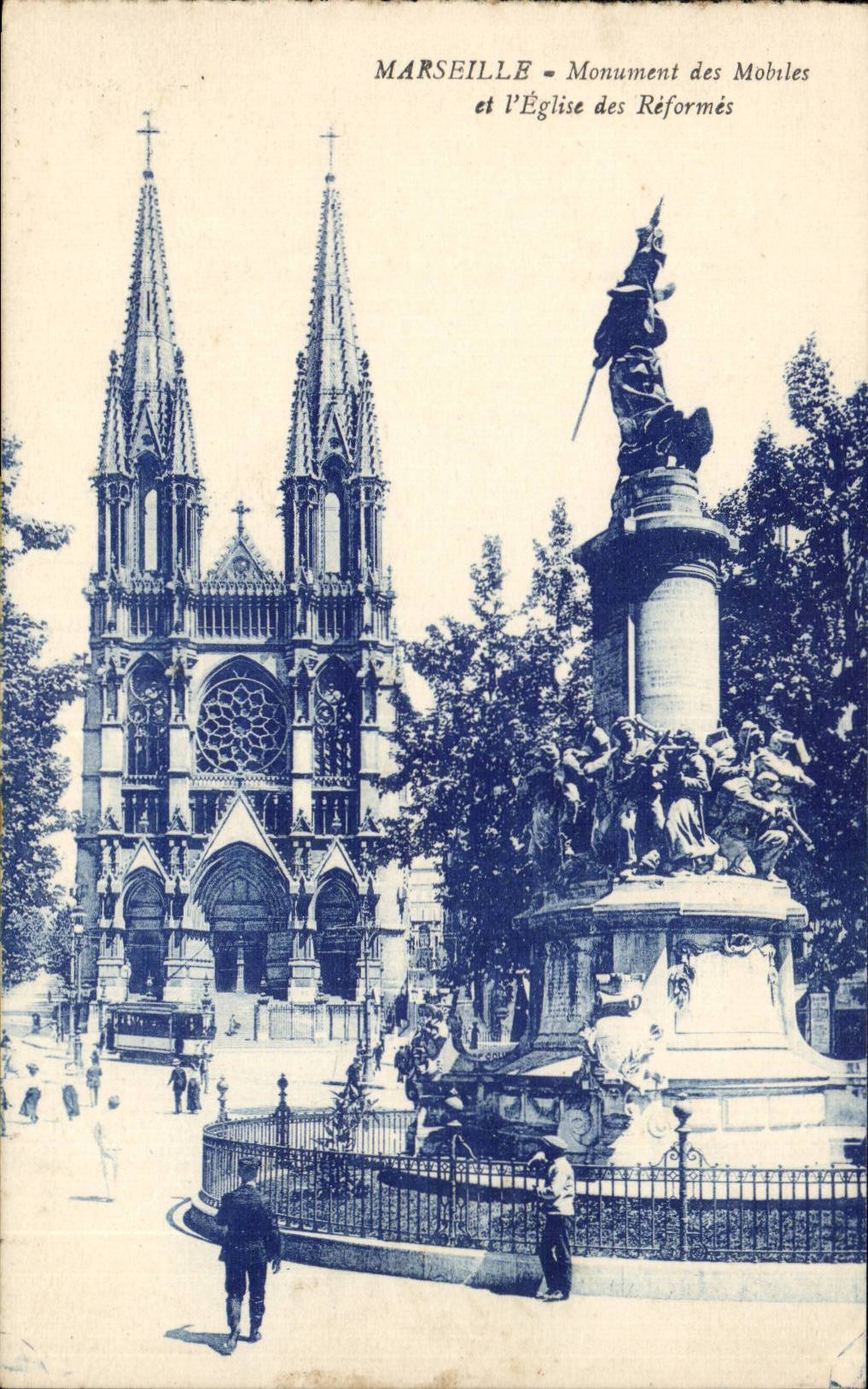 Marseille - Monument des Mobiles et L'Eglise es Reformes - CPA 