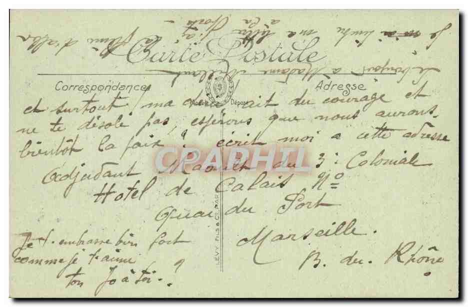 Marseille - Ascenseurs et Notre Dame de la Garde- CPA  — Verso