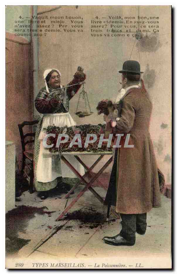 Marché aux poissons — Types Marseillais — La Poissonnière — LL. n°280
