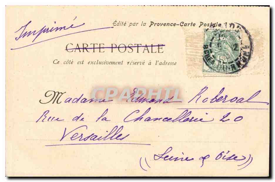 Aix - Die Place des Précheurs — Obelisk mit Adler und Löwen — veröffentlicht von Provence-Carte Postale — Rückseite