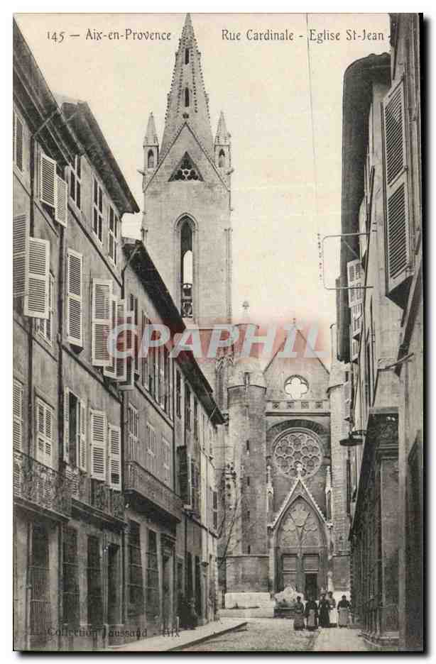 Aix-en-Provence — Rue Cardinale — Église Saint-Jean — Collection Laussaud