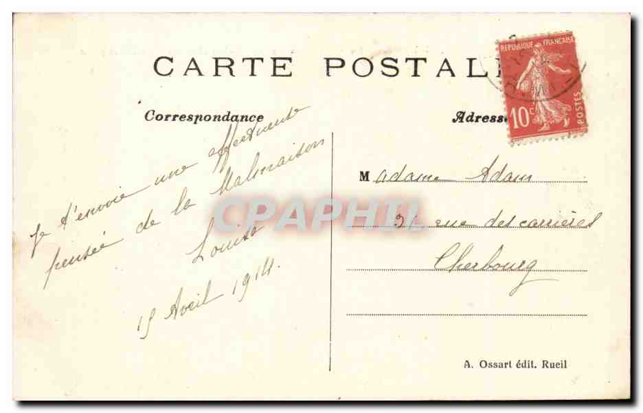 Rueil - Chateau de la Malmaison sous l'Empire - Napoleon - CPA  — Rückseite