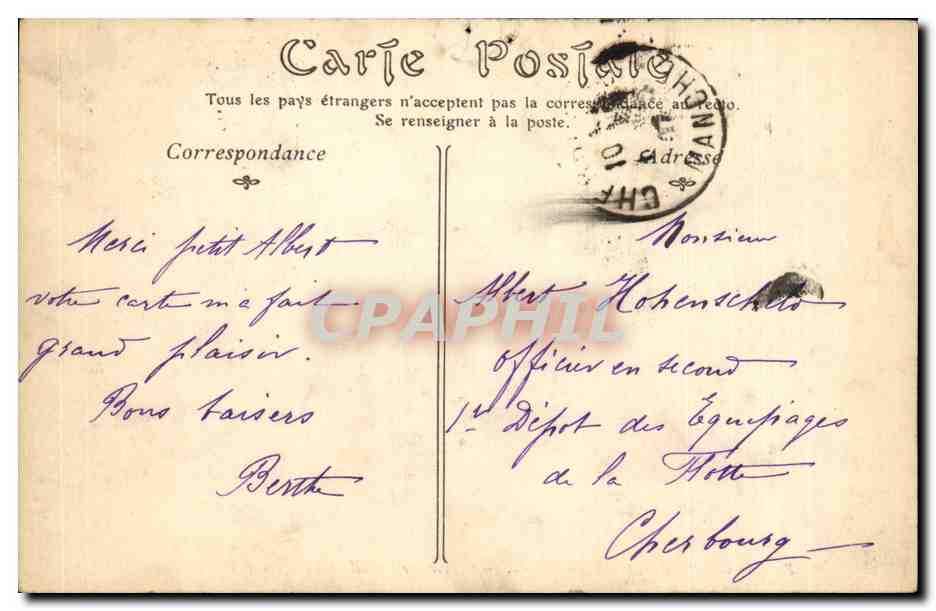 Malmaison - Chateau - Parc - Cabinet du Travail de L'Empereur Napoleon - CPA  — Rückseite