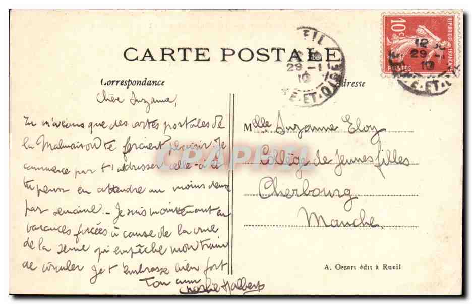 Rueil Malmaison - Napoleon - Le Chateau et la Chapelle - CPA  — Rückseite