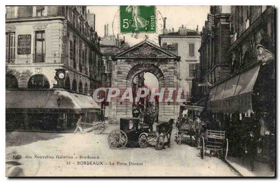 Bordeaux - La Porte Dijeune cheval - CPA 