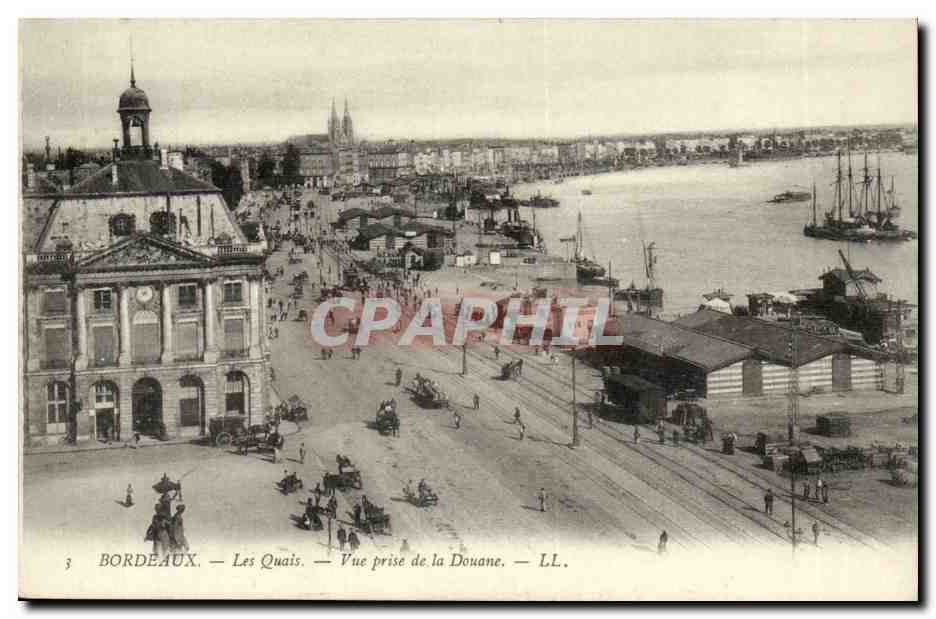Bordeaux — Les Quais — Vue prise de la Douane — LL.