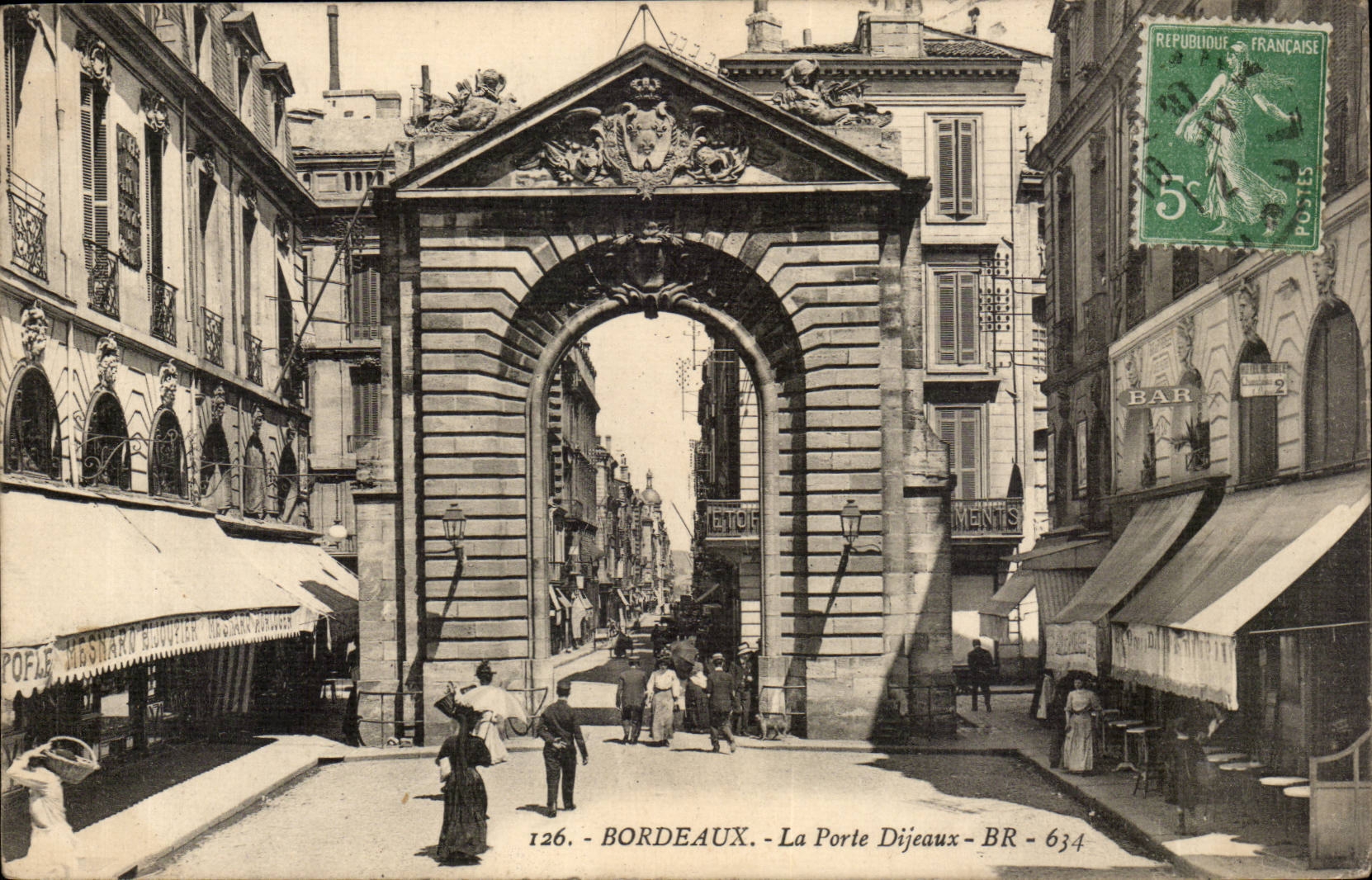 Bordeaux - La Porte Dijeaux — éditeur BR, n° de série 126 - Recto