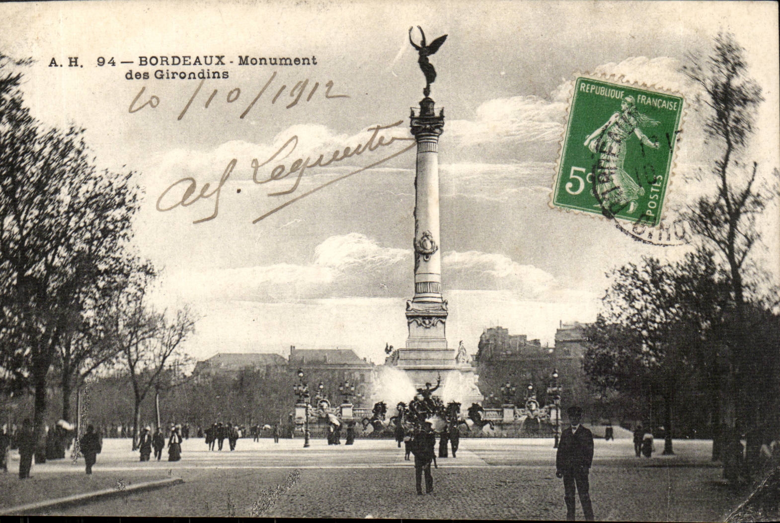 Bordeaux - Monument des Girondins - CPA 