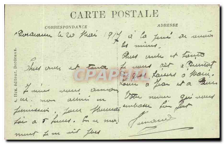 Bordeaux - Maison Gobineau et Cours XXX Juillet - CPA  — Verso