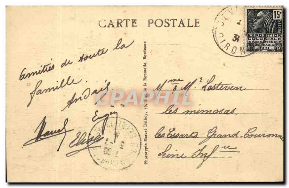 Bordeaux - Allees de Tourny et Cours XXX Juillet - CPA  — Verso