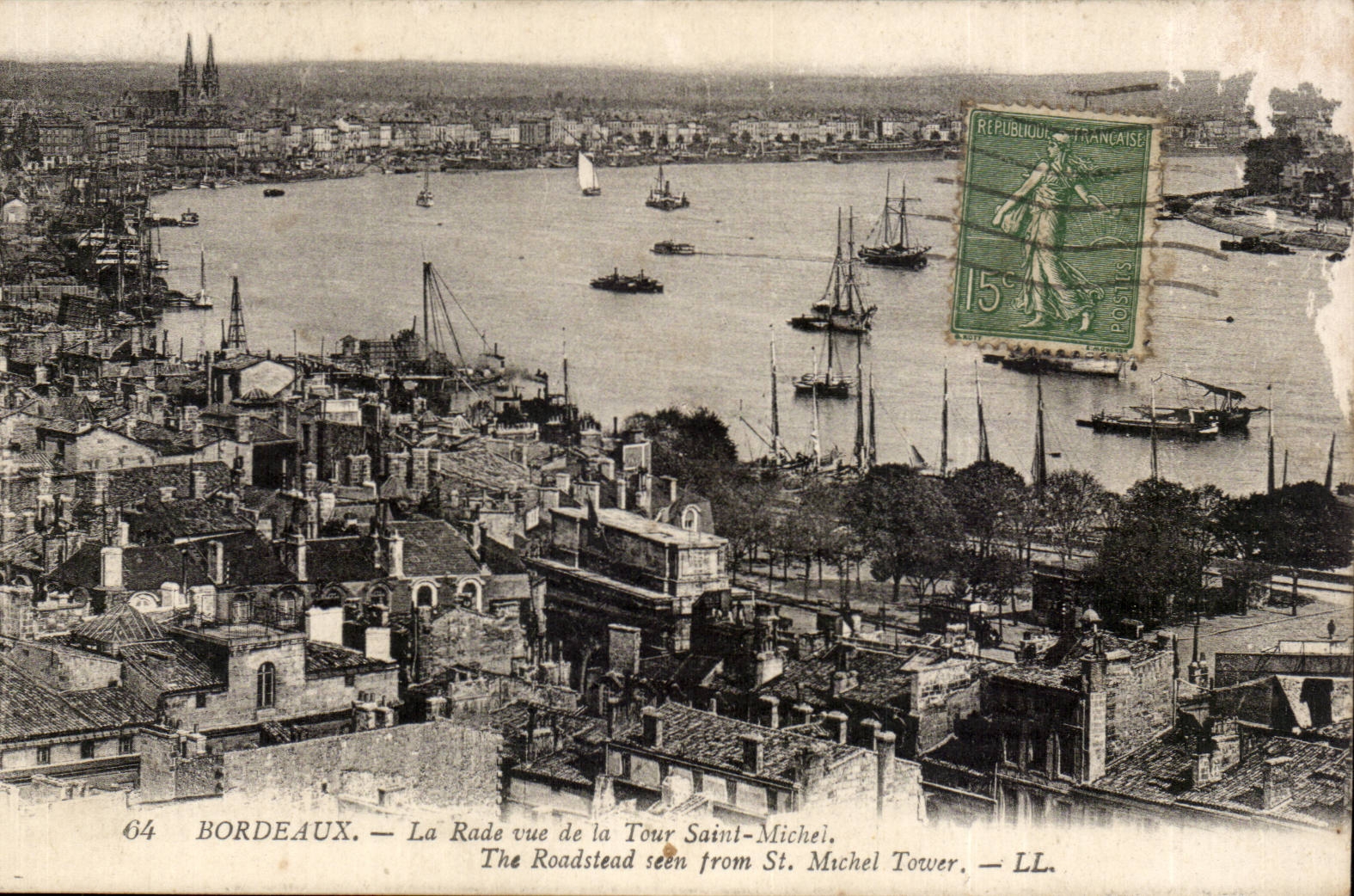 Bordeaux — La Rade vue de la Tour Saint-Michel — LL. n°64