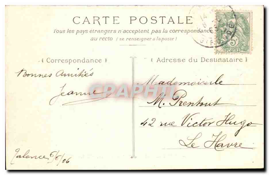 Bordeaux - Groupe Sud du Monument des Girondins - CPA  — Verso