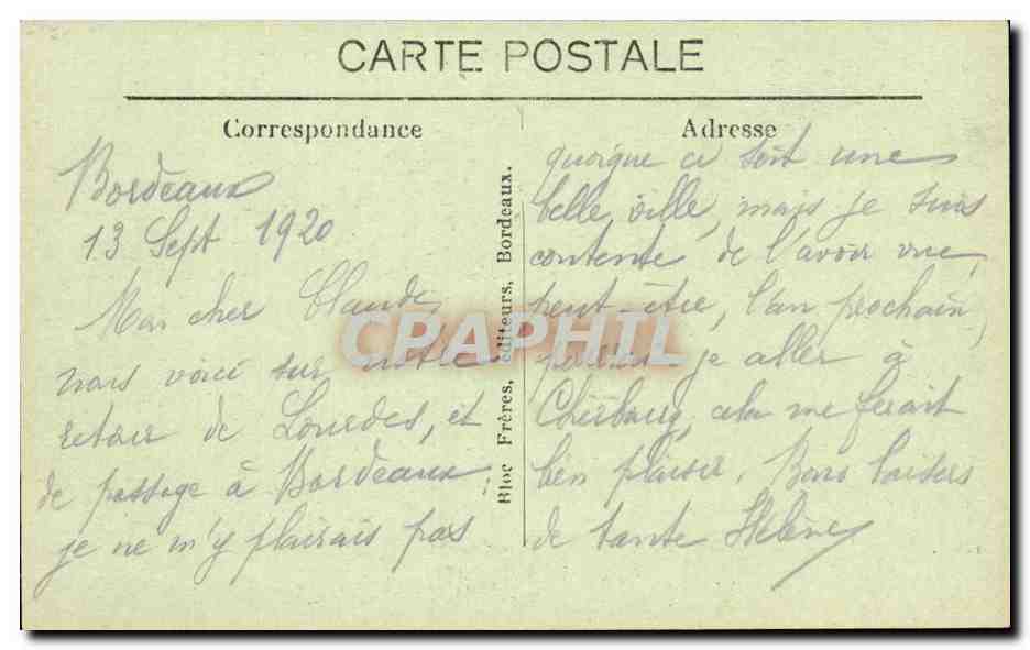 Bordeaux - La Rade - Vue sur la Bastide - tonneau - CPA  — Verso