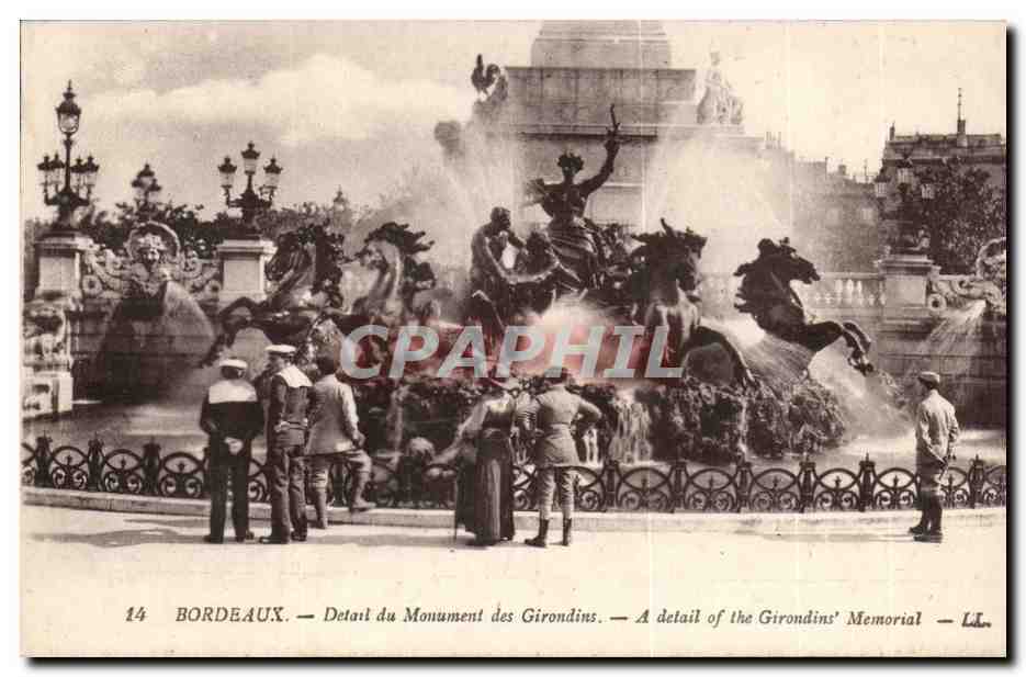 Bordeaux - Detail du Monument des Girondins - CPA 