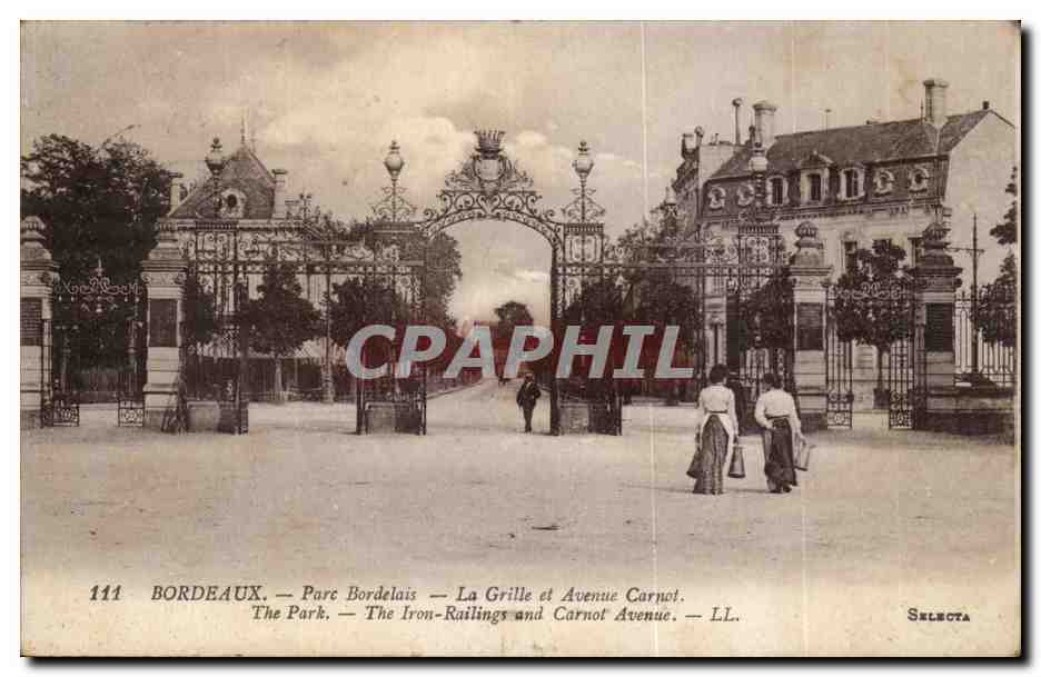 Bordeaux - Parc Bordelais - la Grille et Avenue carnot - CPA 
