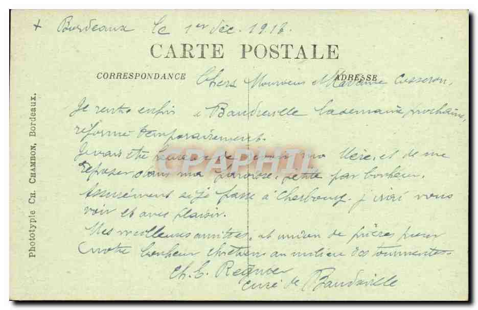Bordeaux - Hopital Saint Andre - CPA  — Verso
