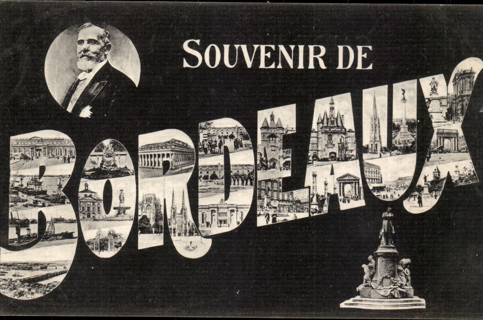 Bordeaux — Souvenir de Bordeaux — éditeur D. D. Eilleur, n° de série non visible