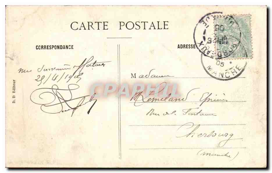 Bordeaux — Souvenir de Bordeaux — éditeur D. D. Eilleur, n° de série non visible — Reverso