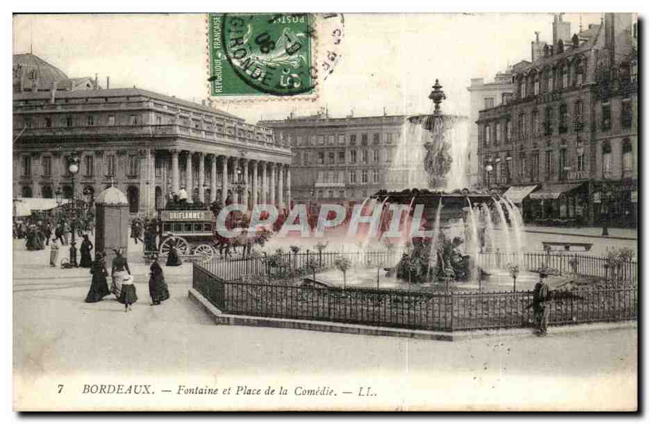 Bordeaux — Fontaine et Place de la Comédie — LL.