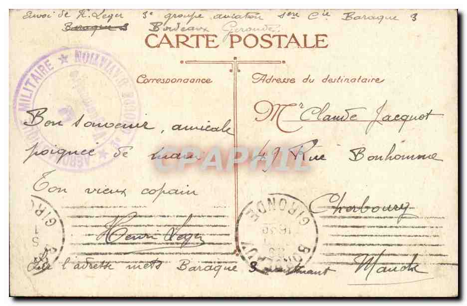Bordeaux - Vue Generale prise de la Tour Pey Berland - CPA  — Verso