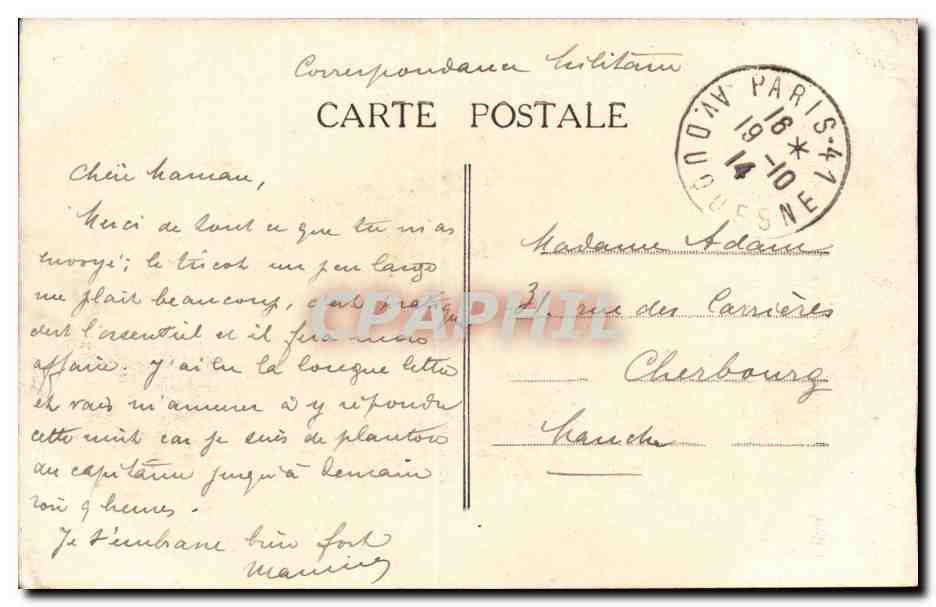 Bordeaux - Gare du Midi - CPA  — Verso