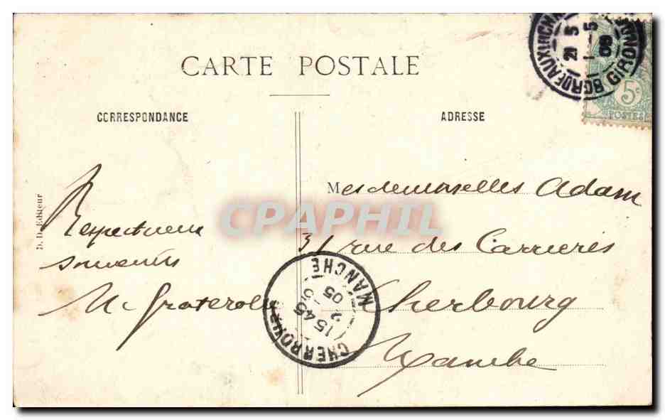 Bordeaux - Souvenir de Bordeaux - CPA  — Verso