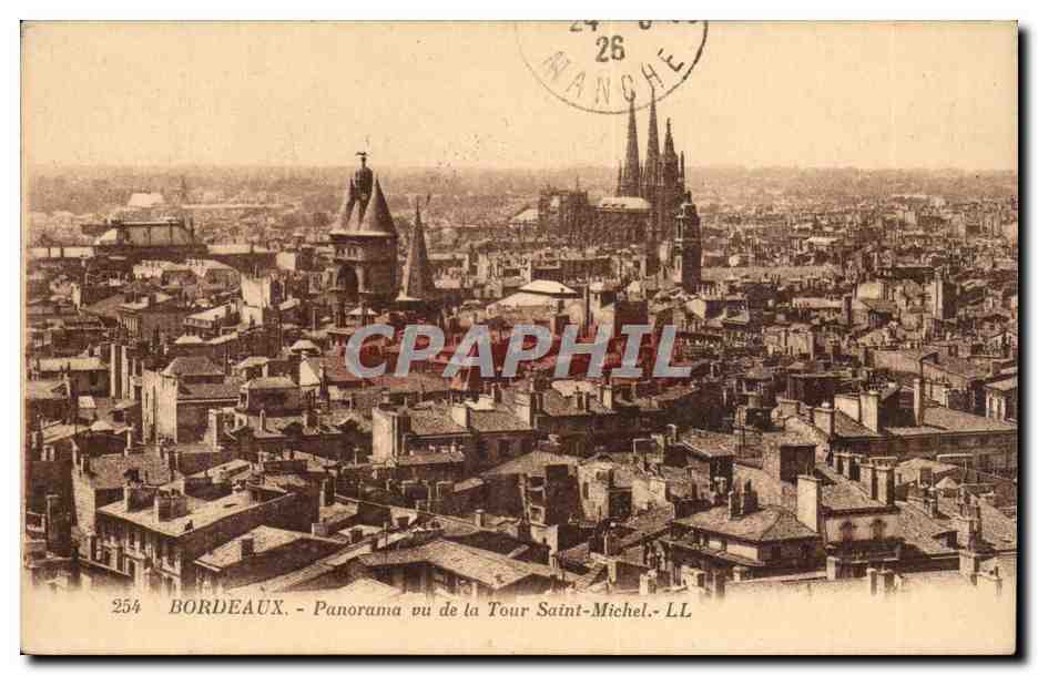 Bordeaux - Panorama vu de la Tour Saint-Michel - LL, n°254