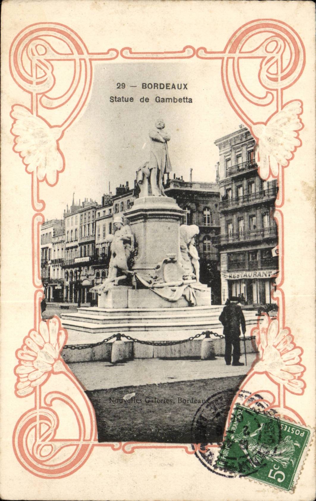 Bordeaux - Statue de Gambetta - CPA 