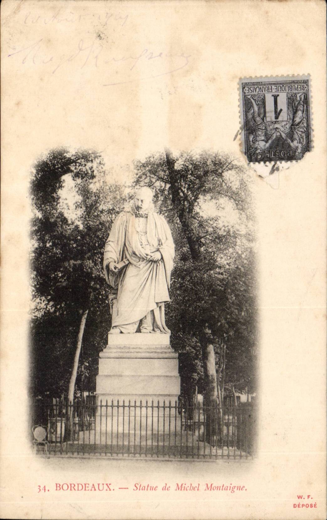 Bordeaux - Statue de Montesquieu - CPA 