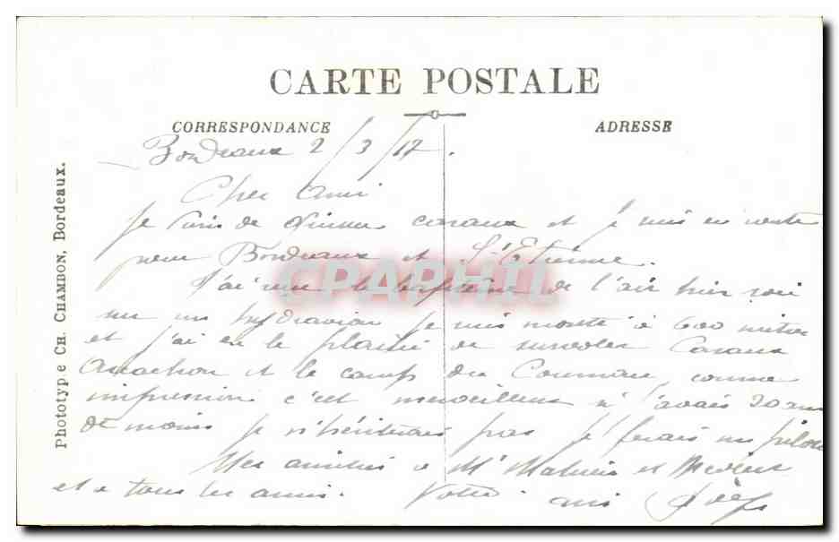 Bordeaux - La Groupe Gloria Victis - CPA  — Rückseite