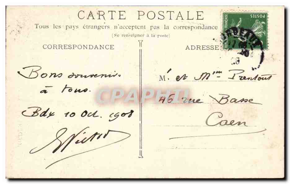 Bordeaux - La Porte Du Palais- CPA  — Verso