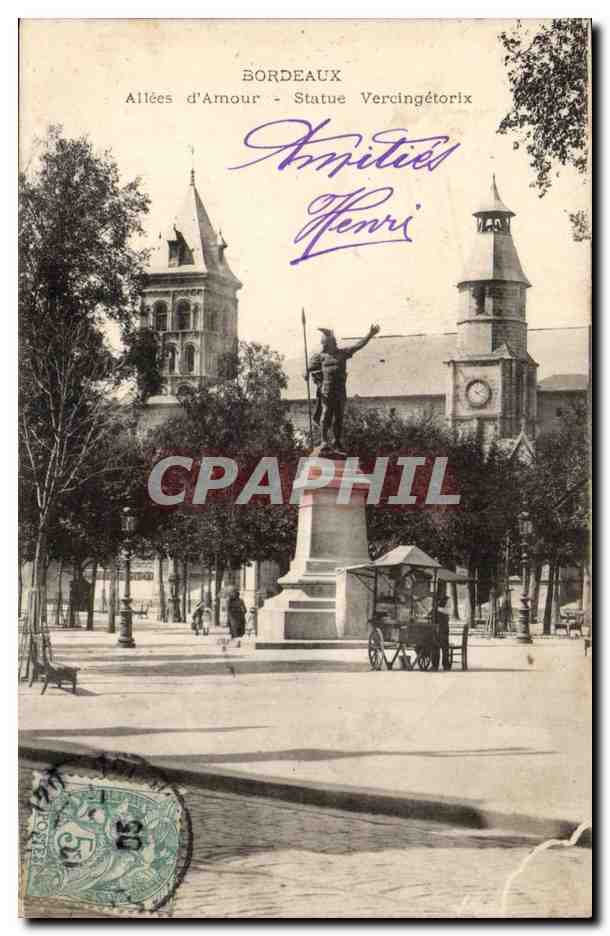 Bordeaux - Allees d Amour Statue Vercingetorix - CPA 