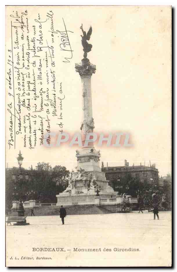 Bordeaux - Monument des Girondins - CPA 