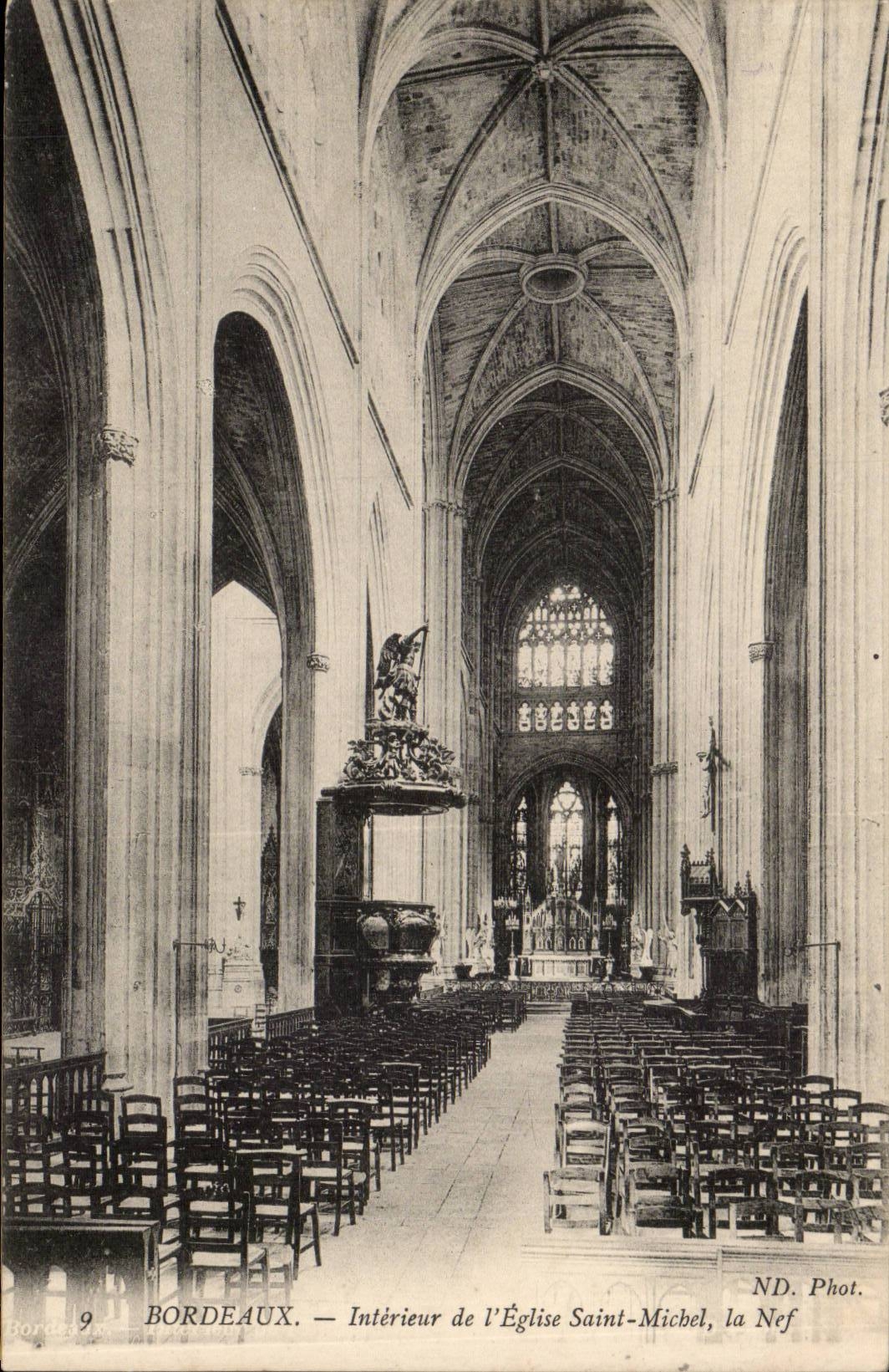 Bordeaux - Interieur de L'Eglise Saint Michel - CPA 