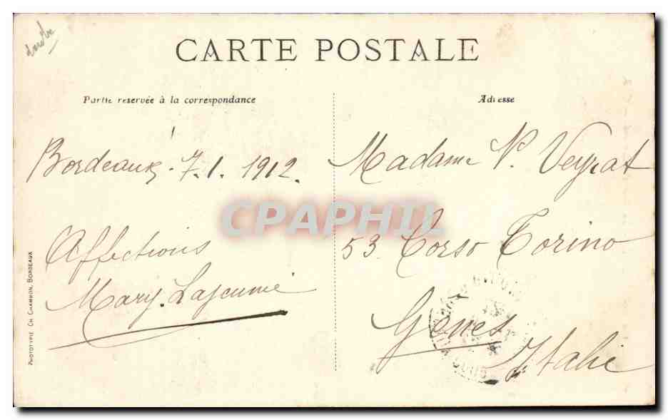 Bordeaux - La Tour Pey Berland - CPA  — Verso