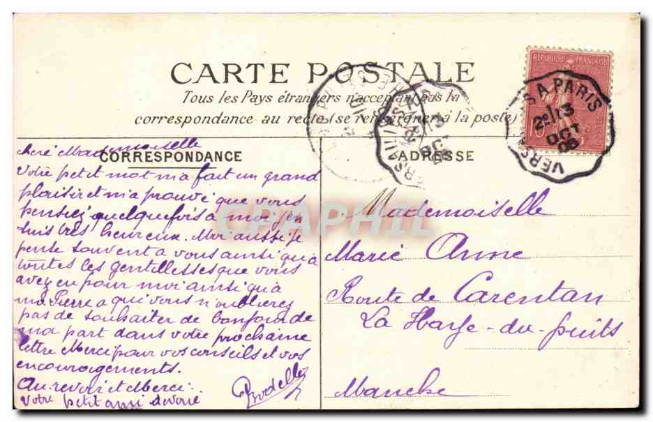 Saint Cloud CPA Incendie du chateau le 13 octobre 1870 — Rückseite