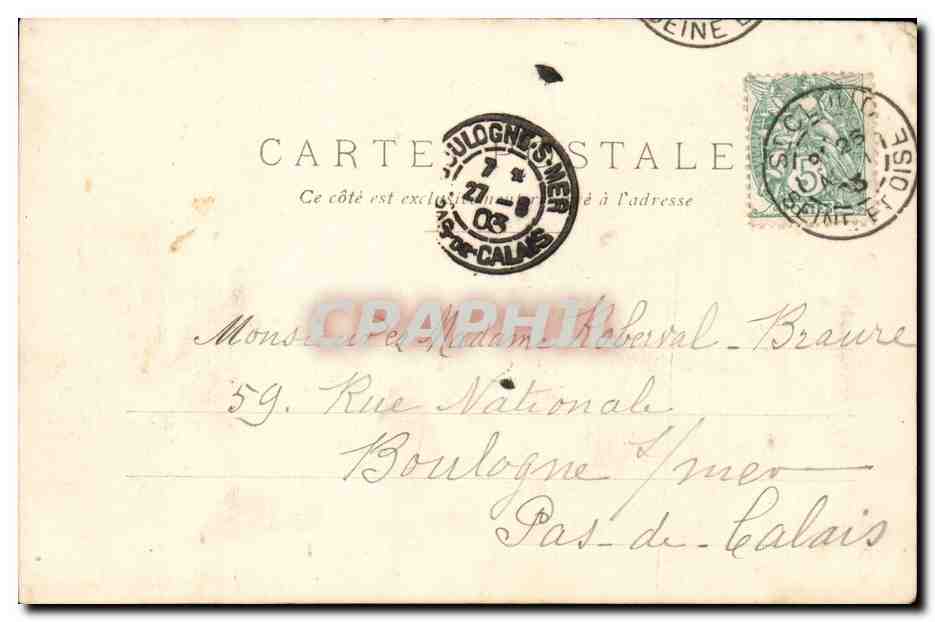 Saint Cloud CPA Le parc — Rückseite