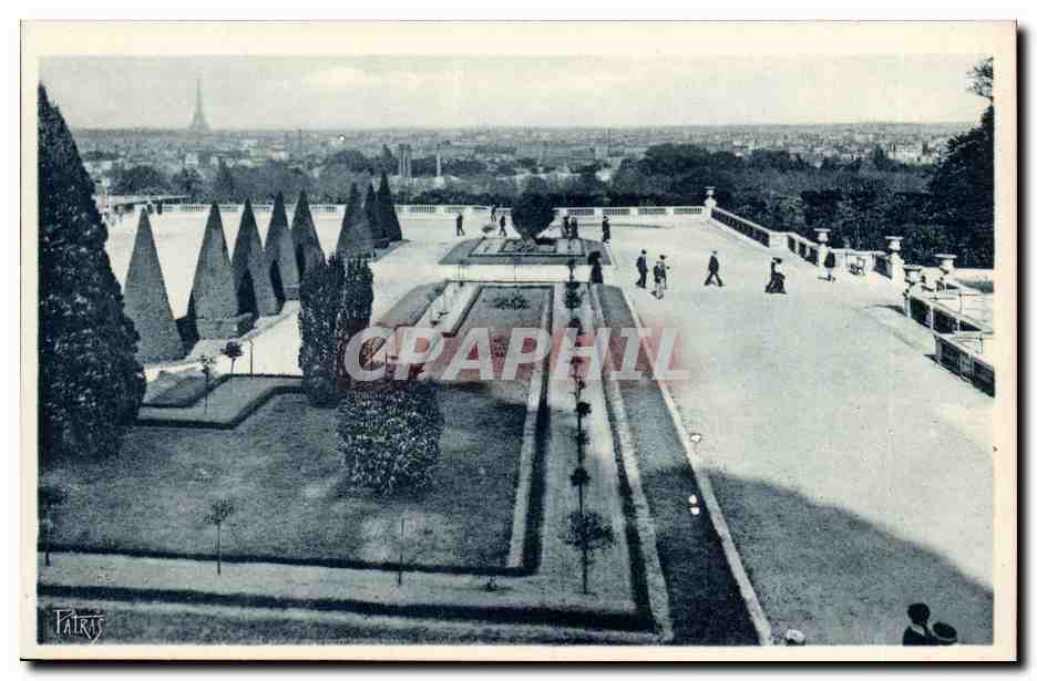 Saint Cloud CPA Le parc Vue generale de paris pries de la terrasse