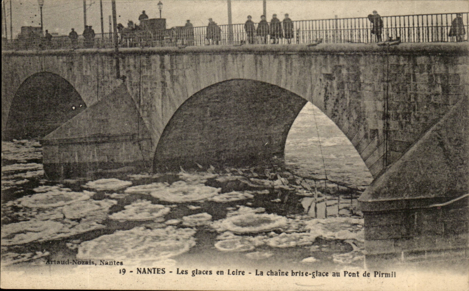 NANTES - Les glaces en Loire - La chaîne brise-glace au Pont de Pirmil — Artaud-Nozais, Nantes, n°19