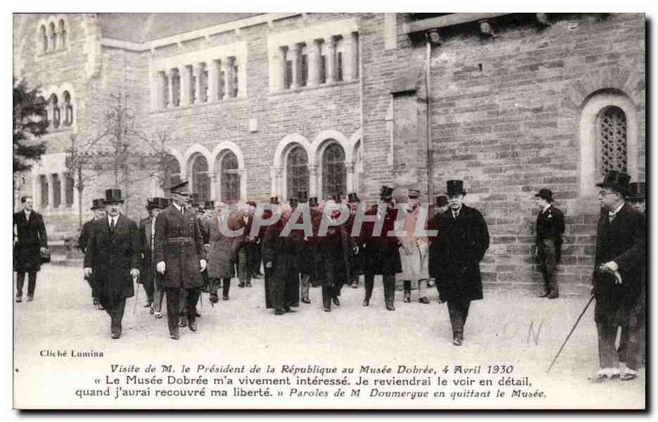 Besuch des Präsidenten der Republik im Dobrée-Museum — Cliché Lumina — 4. April 1930