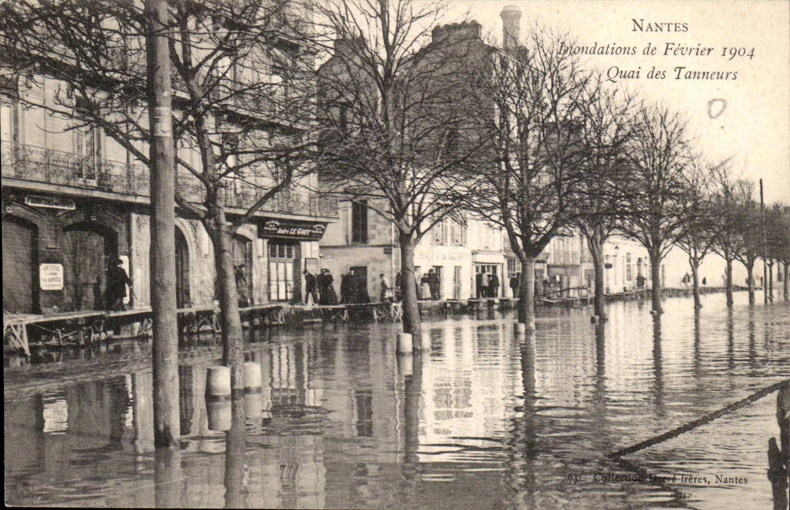 Nantes CPA Inondations de fevreir 1904 Quai des Tanneurs